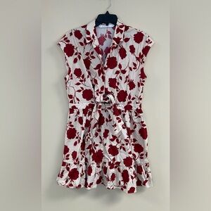 Goelia Rose Print Knotted Women Mini Dress